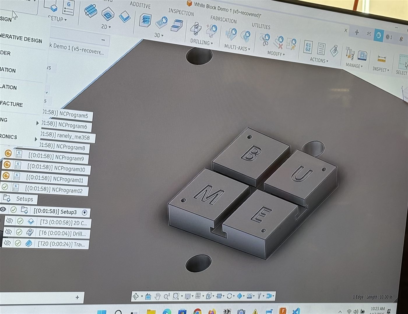 CAD model for CNC machining