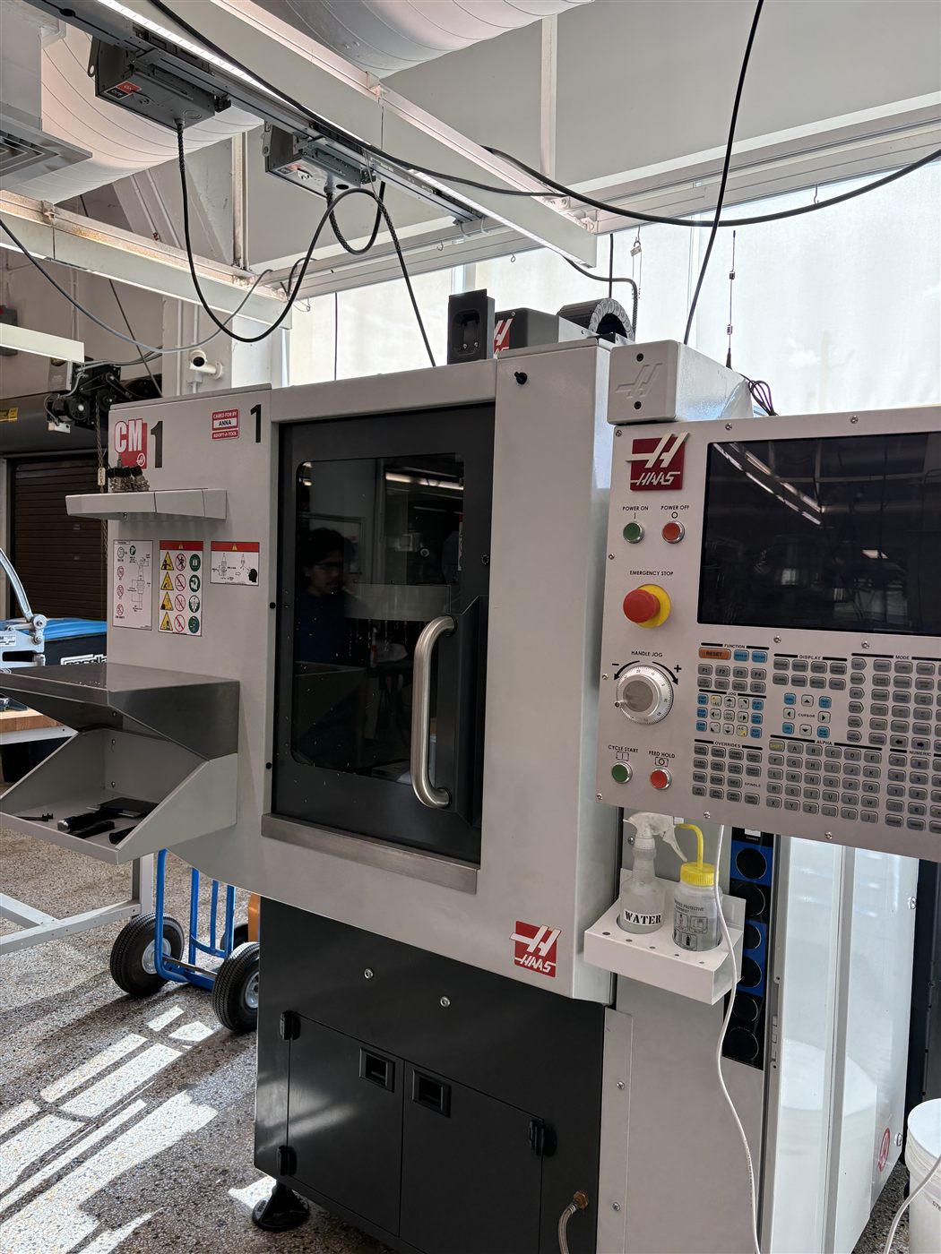 Haas CM-1 CNC mill machining the part