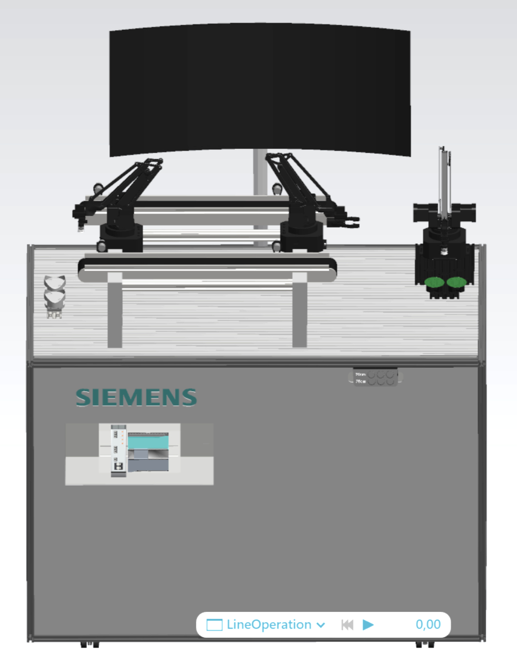 Digital twin of the robotic assembly cell in Process Simulate
